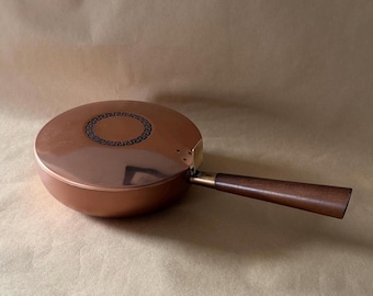 Vintage Copper Pan | Made in Canada | Decorative Kitchen Wall Decor | Rustic Copper Cookware