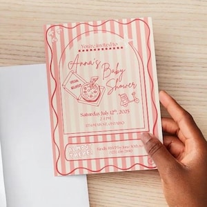 Zaproszenie na Baby Shower Zaproszenie na specjalną dostawę Pizza Party Custom – spersonalizowane cyfrowe pobranie