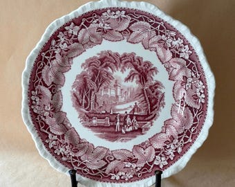 Vintage Mason's Vista Red Transferware Plate | Ironstone Dish | English Countryside Scene
