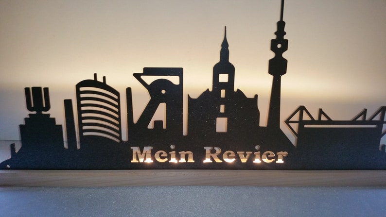 Skyline Dortmund Mein Revier 60 cm Stahl Bild 1