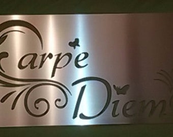 CARPE DIEM Schild - Edelstahlschild