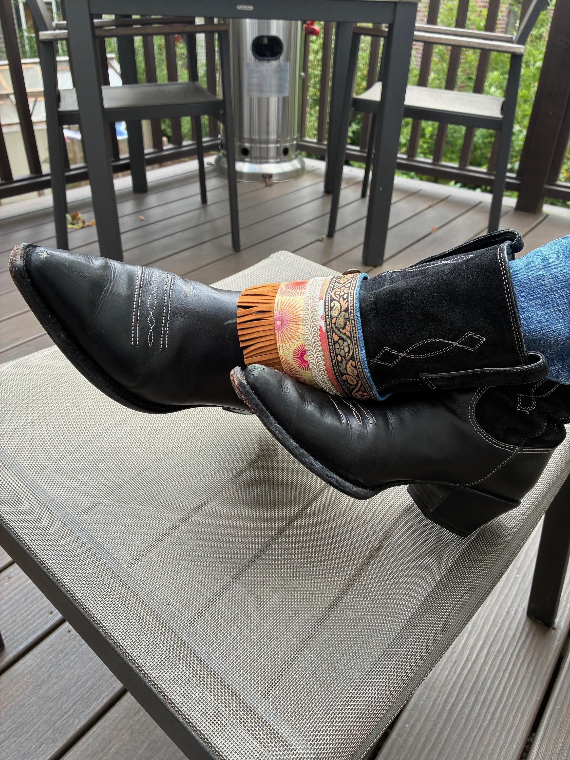 Boot Wrap With Suede Fringe and Trim – Handmade Boot Accessory - Etsy