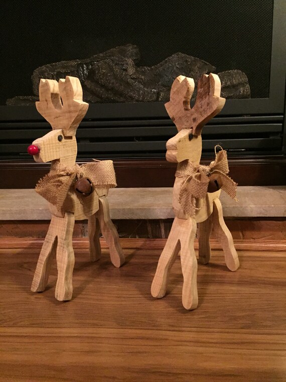 Wooden reindeer reindeer Christmas decor holiday decor  Etsy