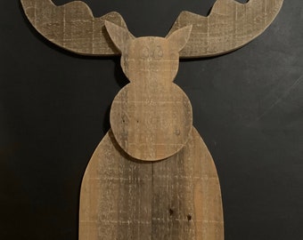 Primitive rustic wooden moose