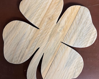 Four leaf clover, 4 leaf clover, clover, St Patrick's Day, St Patty's Day, green, lucky, wooden cutout, rustic cutout, rustic clover, luck