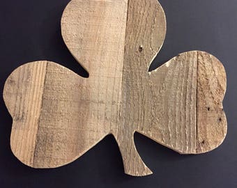 Wooden shamrock, shamrock, St Patrick's Day, green, St Patty's Day, wooden cutout, rustic shamrock, lucky