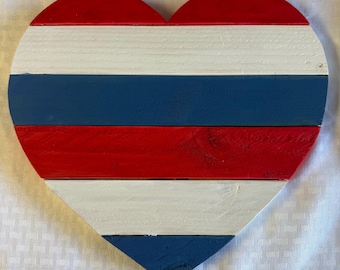 Rustic painted heart, rustic heart, painted heart, wooden heart, wooden painted heart, love, Valentine's Day, wall hanging, door hanging