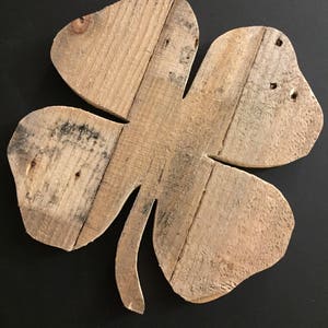 Four leaf clover, 4 leaf clover, clover, St Patrick&#39;s Day, St Patty&#39;s Day, green, lucky, wooden cutout, rustic cutout, rustic clover, luck