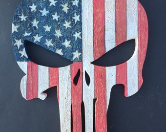 Punisher, punisher skull, skull, the punisher, punisher wall hanging, gifts for him, man cave, patriotic, skull punisher