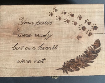 Pet wooden urn/memorial box, pet urn, memorial box, wooden urn, pet memorial box, rustic box, urn