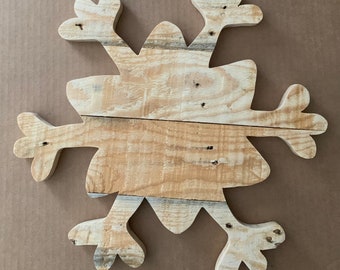 Rustic wooden snowflake, wooden snowflake, snowflake, wall hanging, door hanging, winter decor, holiday decor, Christmas, Christmas decor