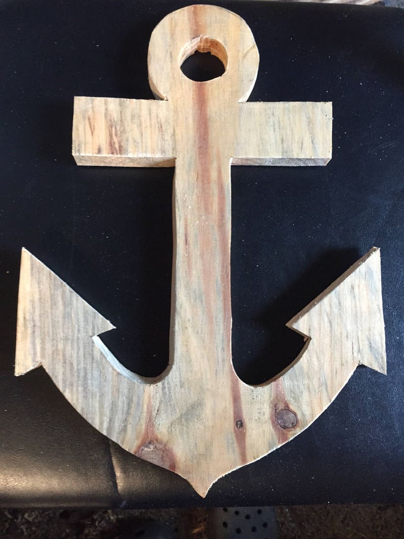 Wooden Anchor Anchor Navy Nautical Nautical Decor Coastal Etsy