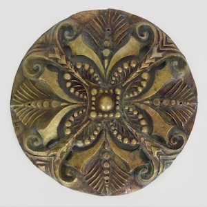Large and heavy openwork bronze wall lamp signed MC