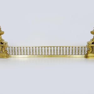 Fireplace bar, fireplace bar, fire bar, gilded bronze fireplace front
