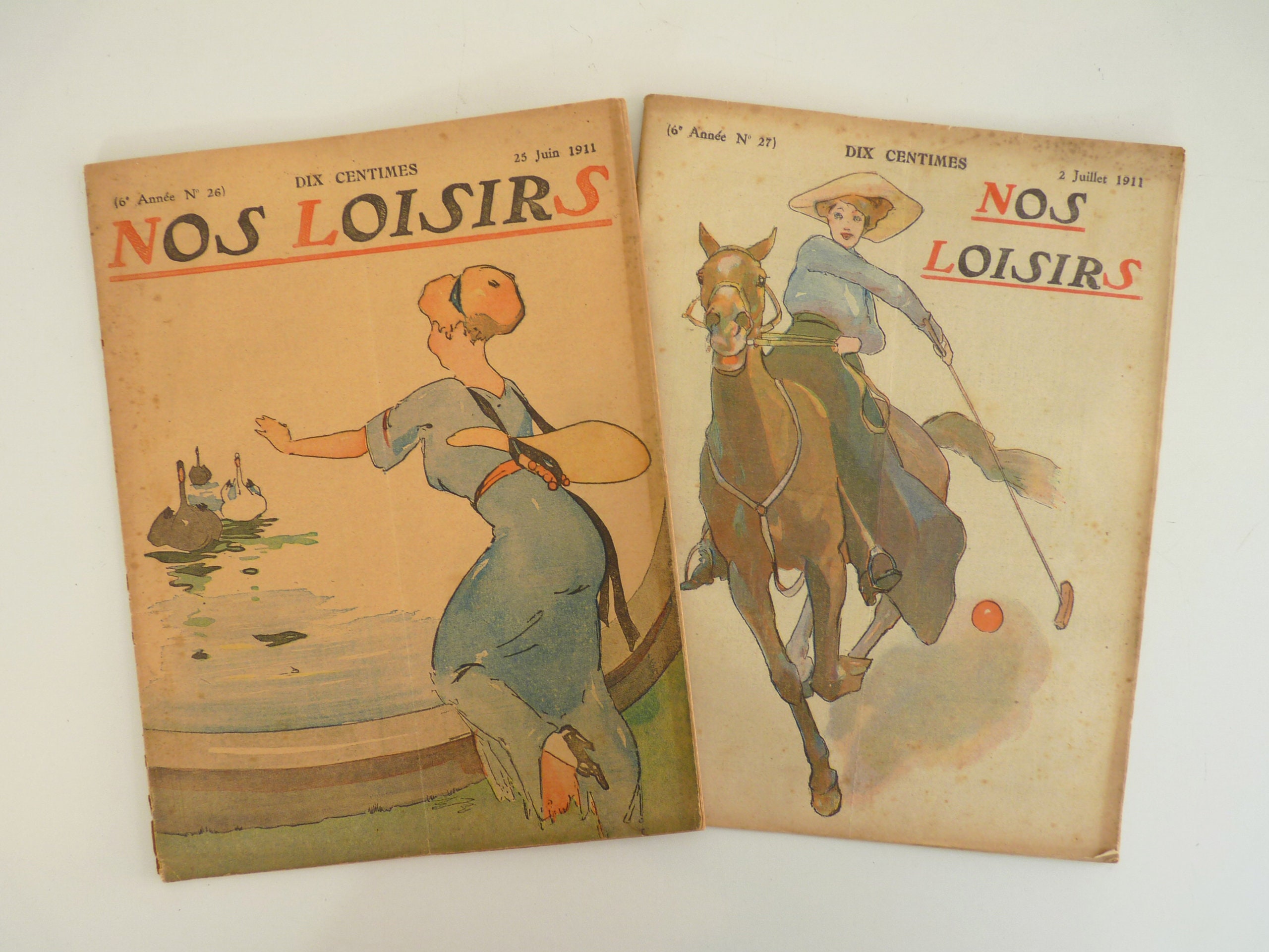 2 Magazines Nos Loisirs, 25 Juin 1911, 2 Juillet 1911. Magazine Ancien, Magazine Début Du Siècle.