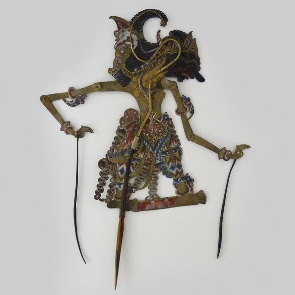 Bali Shadow Theater, Cut Leather Puppet and Buffalo Horn, Bali Indonesia