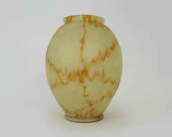 Vintage vase in orange-yellow glass paste, Clichy style