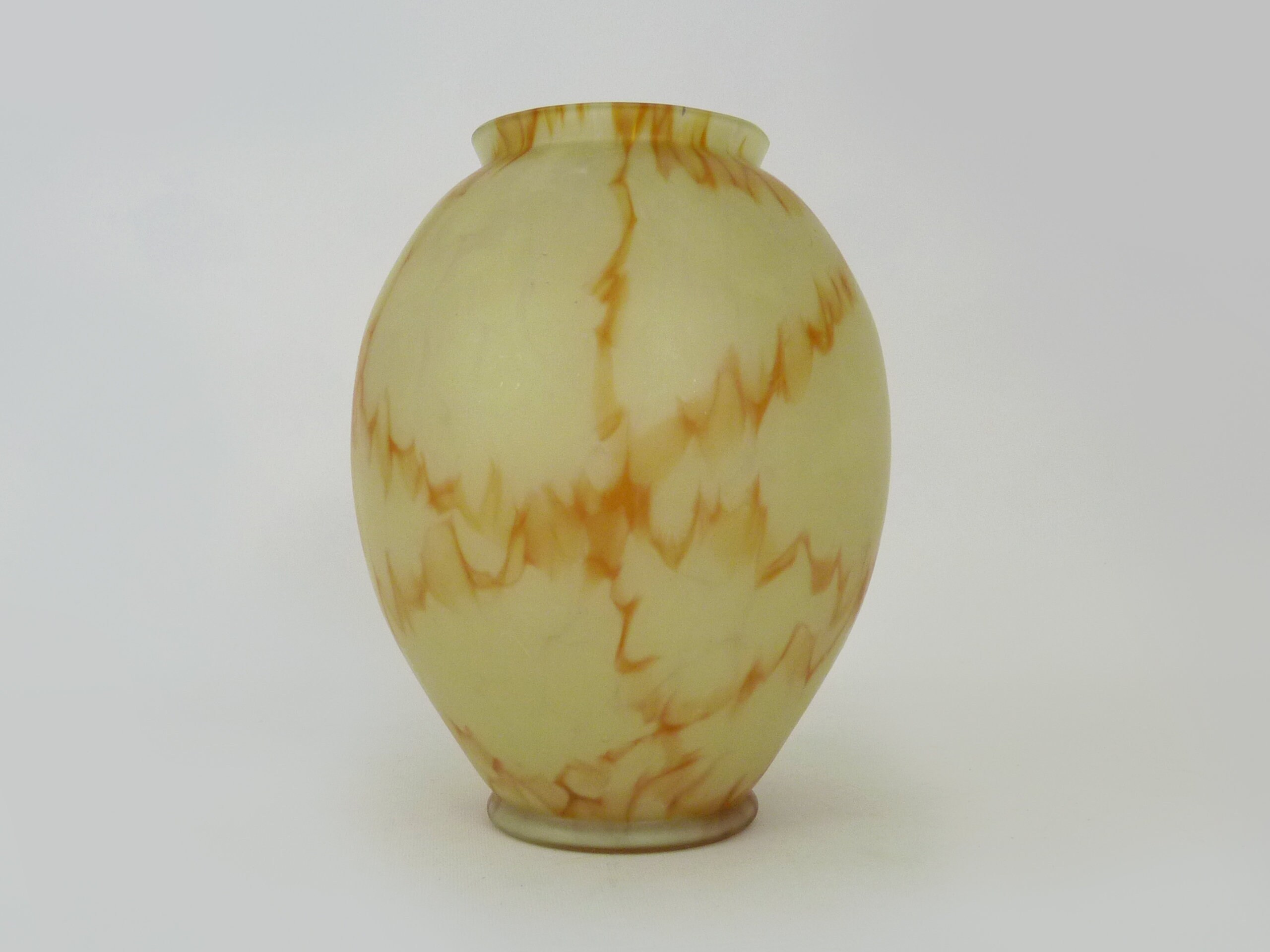 Vase Vintage en Pâte de Verre Jaune Orangé, Style Clichy
