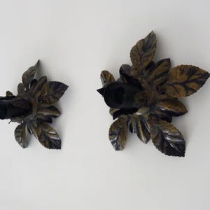 Pair of gold foliage wall sconces, Italy, 1980s