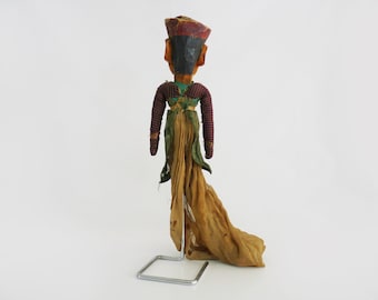 Marionnette Ancienne Indonésienne en Bois et Tissu