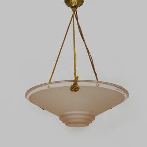 Art Deco pendant light by Muller, in pâte de verre