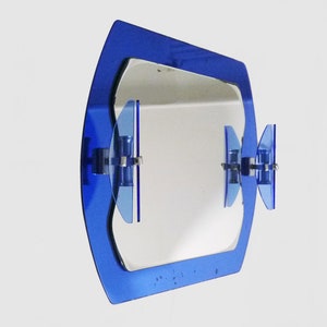 Large cobalt blue Veca mirror and wall lights in 2 shades Veca Fontana Arte Italy image 3