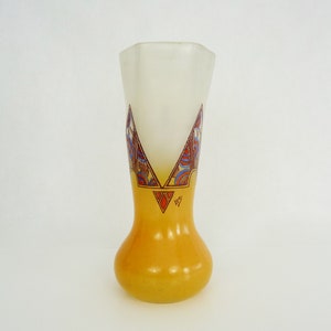 Art Nouveau vase signed LEG (Legras) with geometric patterns. 29cm - 11.41 &quot;