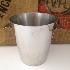 Champagne bucket, Letang Remy stainless steel ice bucket, stainless steel. Circa 1970