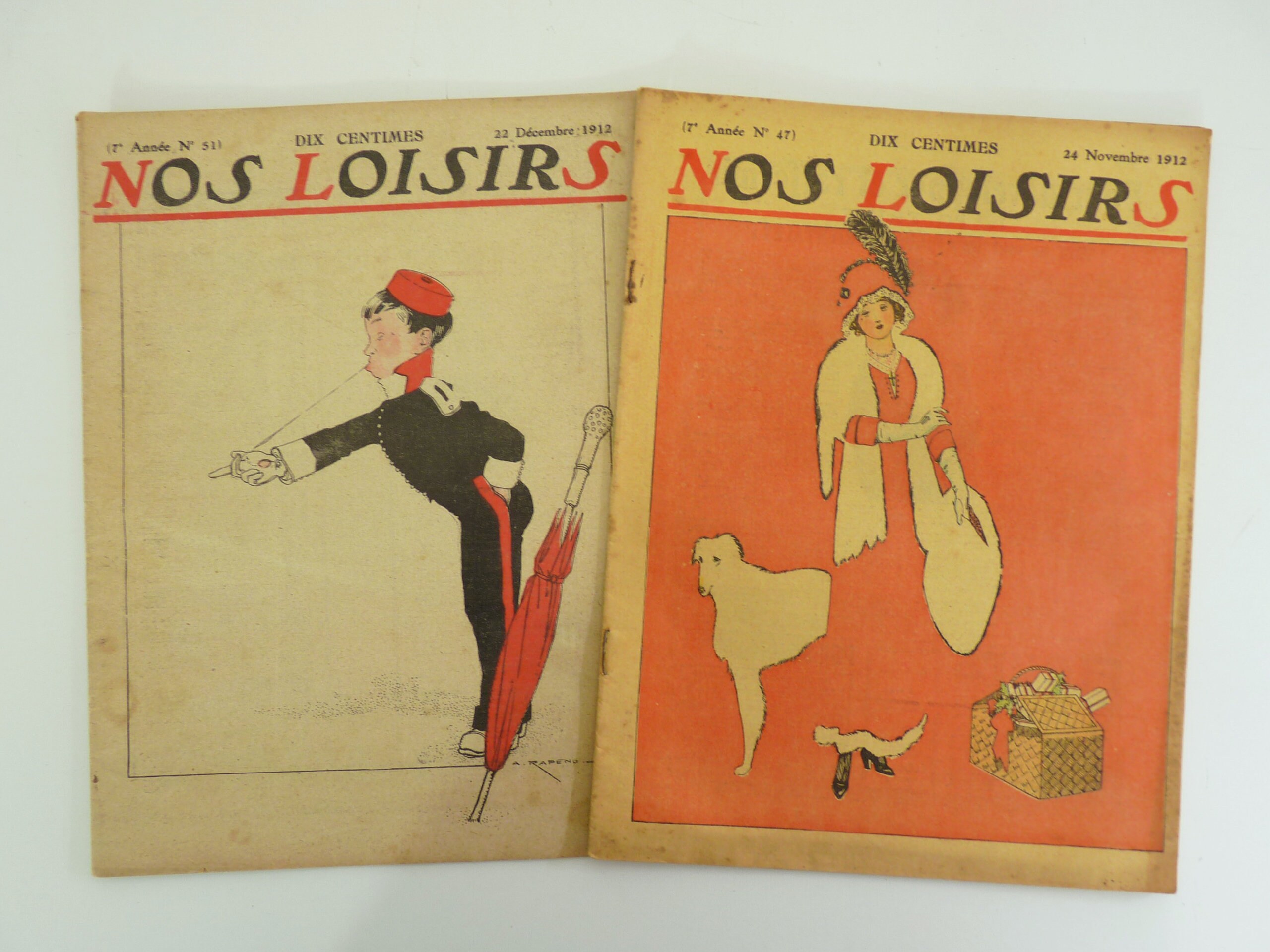 2 Magazines Nos Loisirs, 24 Novembre 1912, 22 Décembre 1912. Magazine Ancien, Magazine Début Du Sièc
