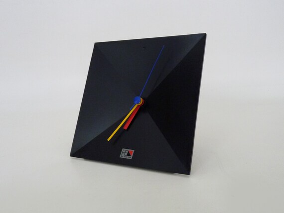 Postmodern Black Table Clock by Shiseido Japan, Memphis 1980s - Etsy Ireland Postmodern Black Table Clock by Shiseido Japan, Memphis 1980s - Etsy Ireland