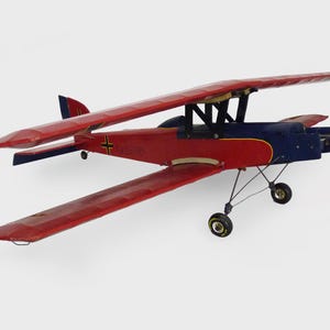Large model of Fokker D.VII 7745 Biplane Aircraft. 1970s
