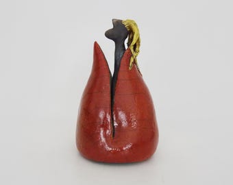 Raku terracotta sculpture by JES