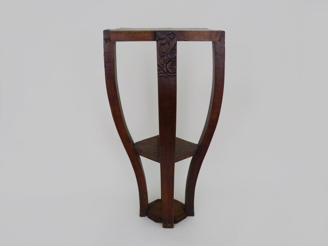 Bolster, Wooden Art Deco Plant Holder, Arcuate Legs. Art Deco Period