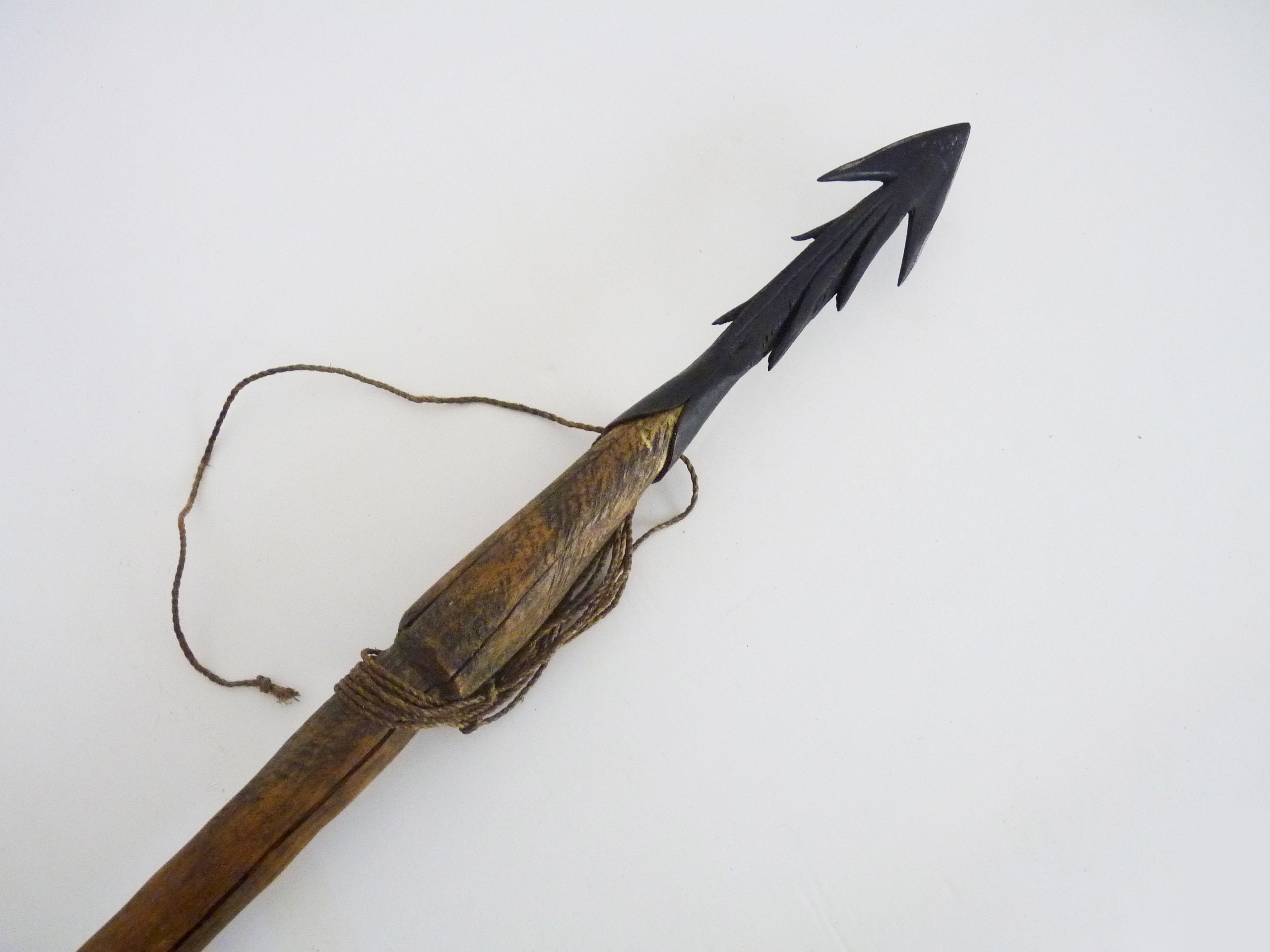 African tribal art. African harpoon. Spear tip. African spear. Gabon