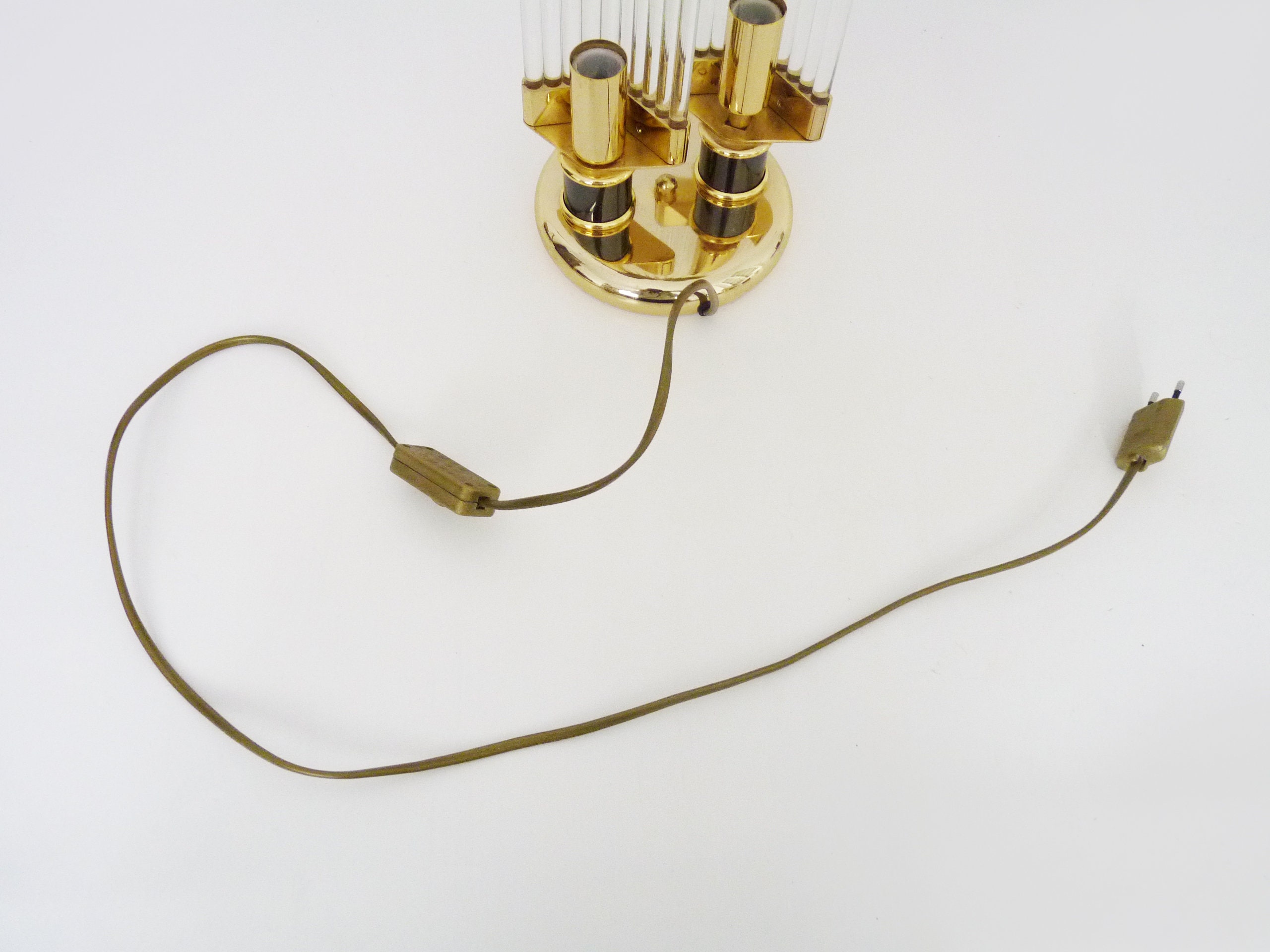 Lampe de bureau en laiton taillé Bakalowits moderne du milieu du siècle dernier, Vienne, années
