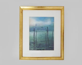 Framed painting view of Venice signed Himayre