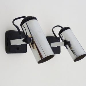 Pair of 1970s Targetti style adjustable spot wall lights
