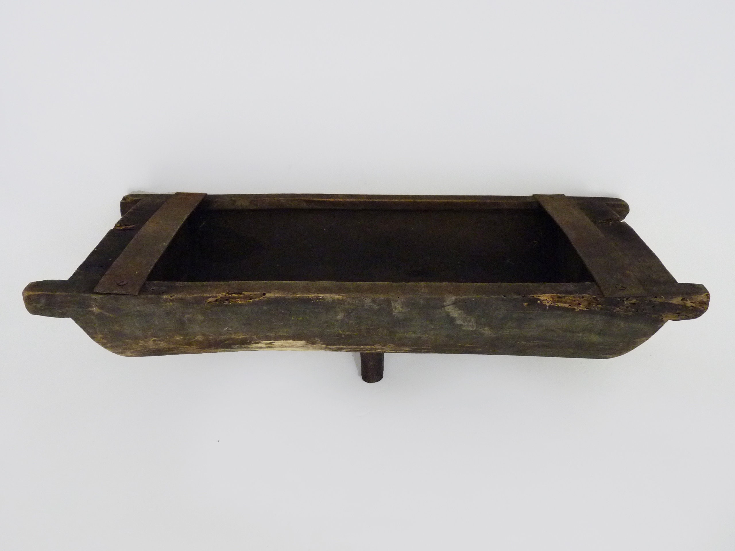 Ancien Entonnoir à Tonneaux Primitif en Bois Année 20. Art Populaire Français