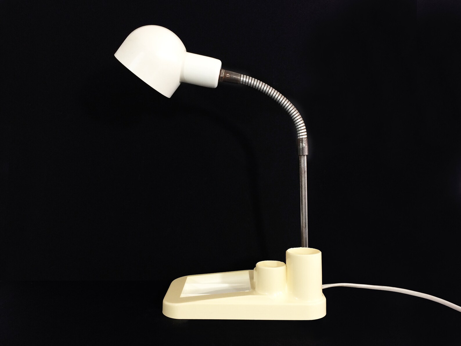 Old White Flexible Desk Lamp With Pencil Holder. Scandinavian Etsy
