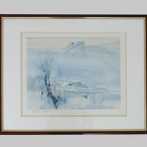Lithograph by Ryton Cazenave, signed. Watercolorist Fuxéen