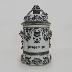 Old apothecary jar, Dompholigos porcelain pharmacy jar, hand painted. XIXth