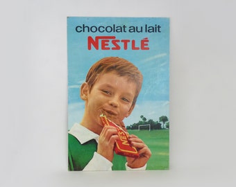 Old Nestlé Milk Chocolate double-sided cardboard poster