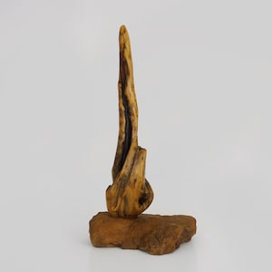 Abstract brutalist wooden sculpture. Signed J.M 2010