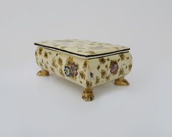 Bonbonnière, flamed sandstone box Alphonse Mouton dit Alpho, for Chatel Guyon. Jewelry box.