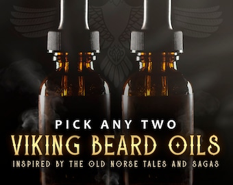 Beard Oils ᛟ PICK ANY TWO ᛟ Beard Gift Set ᛟ Viking Gifts For Men ᛟ Gift For Him Christmas Gift for Men. Stocking Stuffer Gifts for him