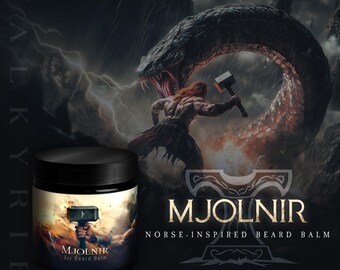 Viking Beard Balm 2oz ᛟ Scent: MJÖLNIR • Viking Gifts For Men • The Best Beard Balm & Butter Hybrid • Gift For Him Husband
