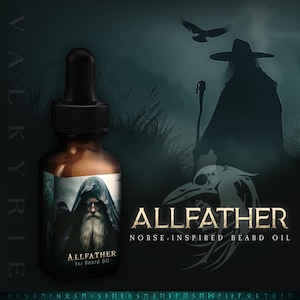 Olio per barba vichingo ᛟ Profumo: ALLFATHER • Regali vichinghi per uomo • Il miglior regalo per la barba per lui