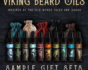 Skäggoljepresent till män | Vikingaskäggoljeprovpaket - Julklapp till honom - Födelsedagspresenter till män | Vikingapresenter | Juvelerare