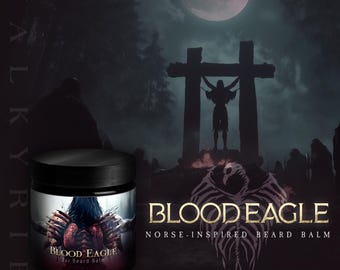 Bálsamo para barba Viking 57 g (2 oz) • Aroma: ÁGUILA SANGUÍNEA • Regalos Viking para hombres • El mejor híbrido de bálsamo y manteca para barba • Regalo para él/esposo