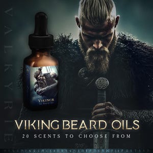 Olio per barba vichingo ᛟ Regali vichinghi per uomini ᛟ Il miglior regalo per la cura della barba per lui / Valkyrie Beard Care